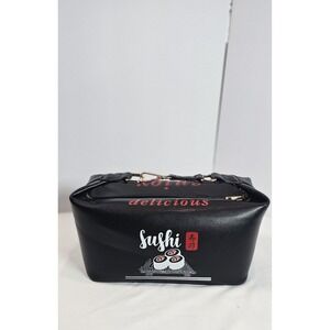Sam Forever Sushi Crossbody Bag Black Faux Leather Gold Hardware Detachable...